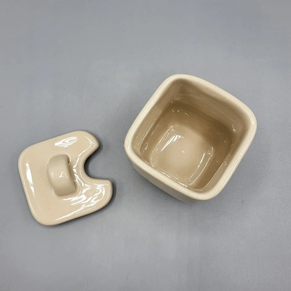 Longaberger Mayonnaise Jar Ceramic Condiment Pot Lid Cream Farmhouse Replacement